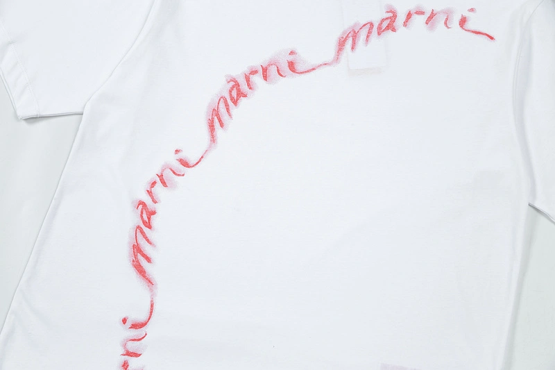 MARNI Niche trendy brand short-sleeved MARNI short-sleeved letter-printed short-sleeved men's and women's same casual sports half-sleeved T