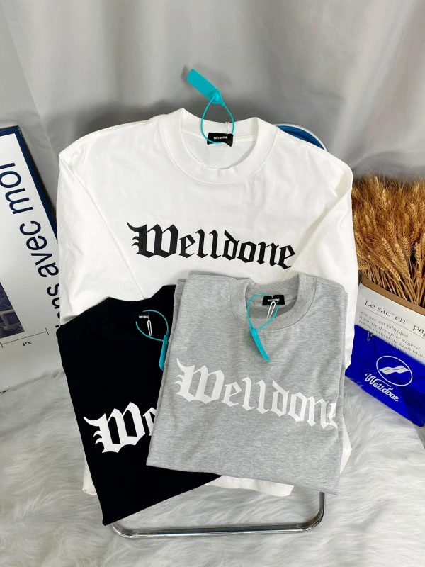 WE11DONE 24 autumn and winter round neck Sanskrit letter printing loose long-sleeved T-shirt for men and women couples trendy