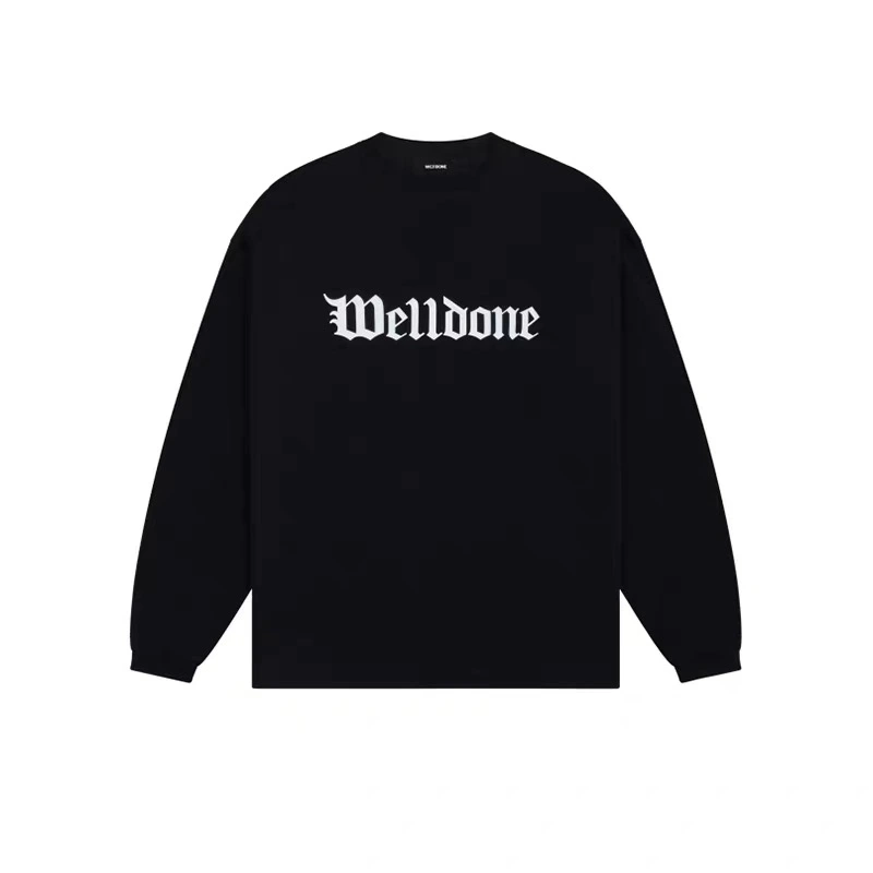 WE11DONE 24 autumn and winter round neck Sanskrit letter printing loose long-sleeved T-shirt for men and women couples trendy