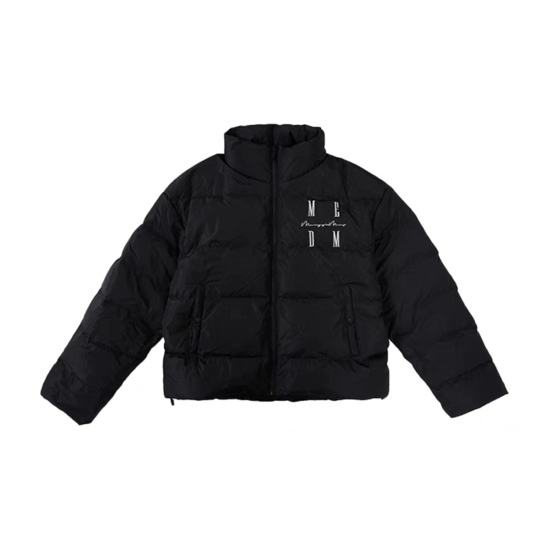 MEDM Trendy brand letter embroidery stand up collar down jacket for men, loose winter jacket for men and women