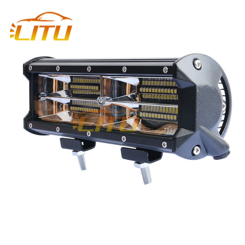 144w cross angel eye super bright drl 4x4 led light bar dual row waterproof for jeep off road