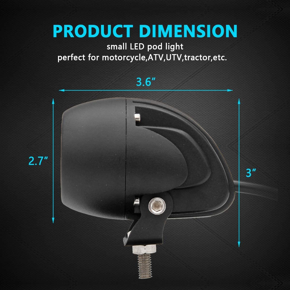 OFFROADTOWN 3 Inch 50W Driving Lights Round LED Cubes Spot Beam LED Work Light Small Fog Lights for Motorcycle Off road Truck UTV ATV SUV Jeep Boat