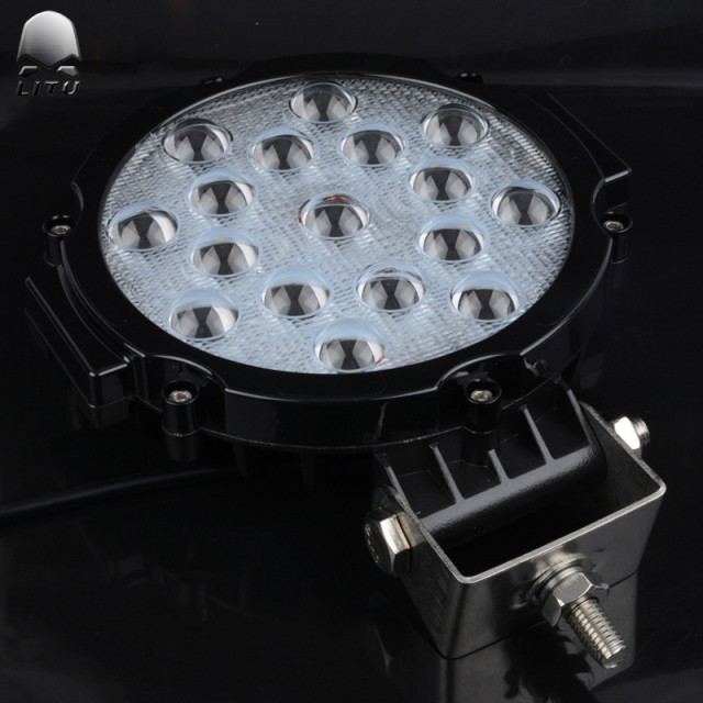 LITU 7 inch 51W LED Driving Lights Round LED Pods Light for Offroad Truck Tractor