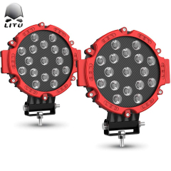 LITU 7 inch 51W LED Driving Lights Round LED Pods Light for Offroad Truck Tractor
