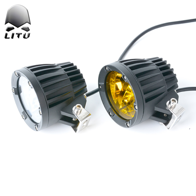 LITU High Low Beam Auto Projector 60W LED Work Lights Amber Lighting Motorcycles Headlights for Offroad Boat Marine Tractor