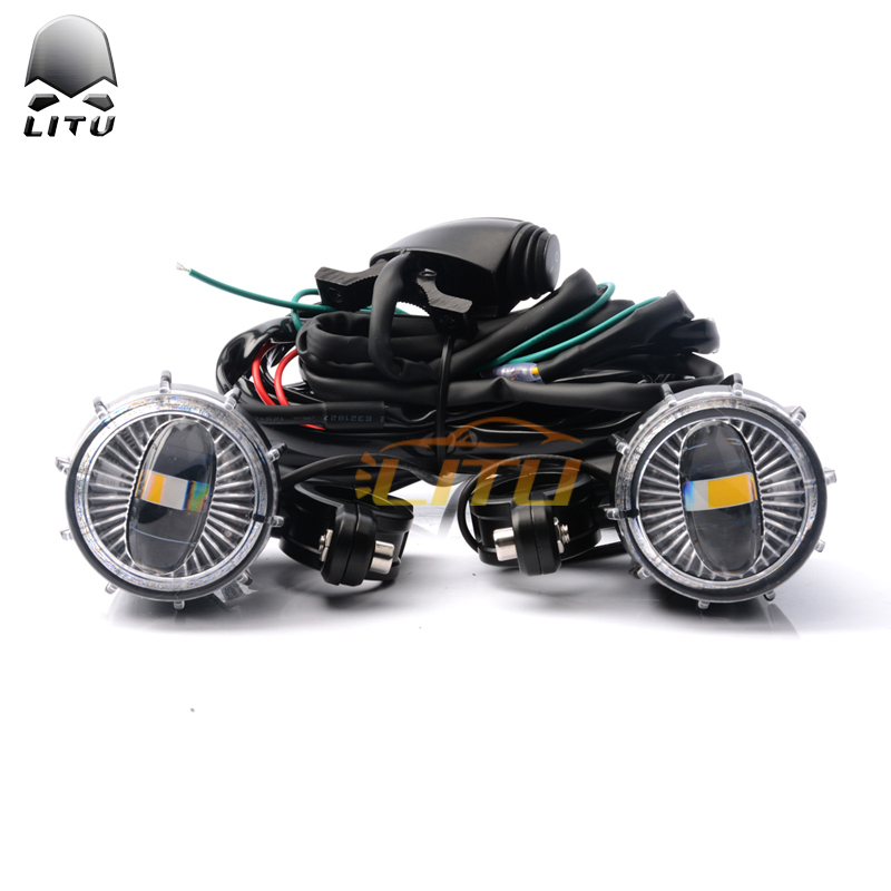 LITU 2.5 inch 30W Motorcycle Driving Light Bar Universal LED Fog Light Kit for Offroad Motorcycles
