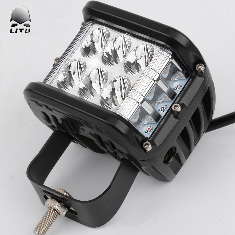 LITU 4 inch 36W LED Auxiliary Driving Spot Lights with Flashing Lights for Offroad Truck Tractor Motorcycles