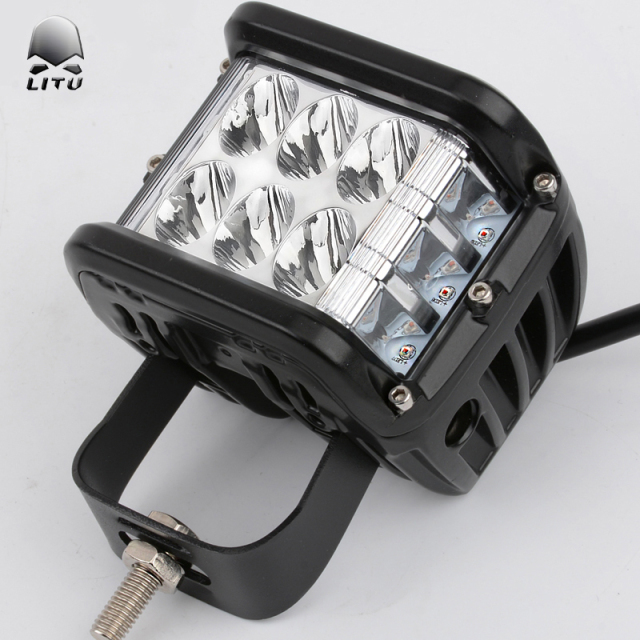 LITU 4 inch 36W LED Auxiliary Driving Spot Lights with Flashing Lights for Offroad Truck Tractor Motorcycles