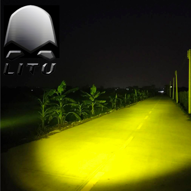 2020 LITU 60W LED Triangle Driving Lamps Off Road Motorcycles Headlights Roof A Pillar Auto Work Lights for Truck Tractor ATV UTV