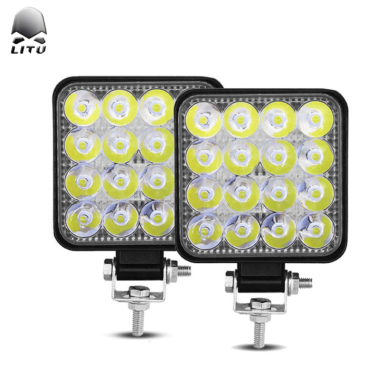 2020 LITU Mini LED Driving Lamps High Quality 48W LED Spot Work Lights Aluminum 3 Inch Square Small Auto Lights