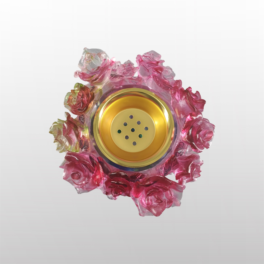 Custom Wholesale Decorative Rose Shaped Vase Crystal Crafts For High-end Home Decor