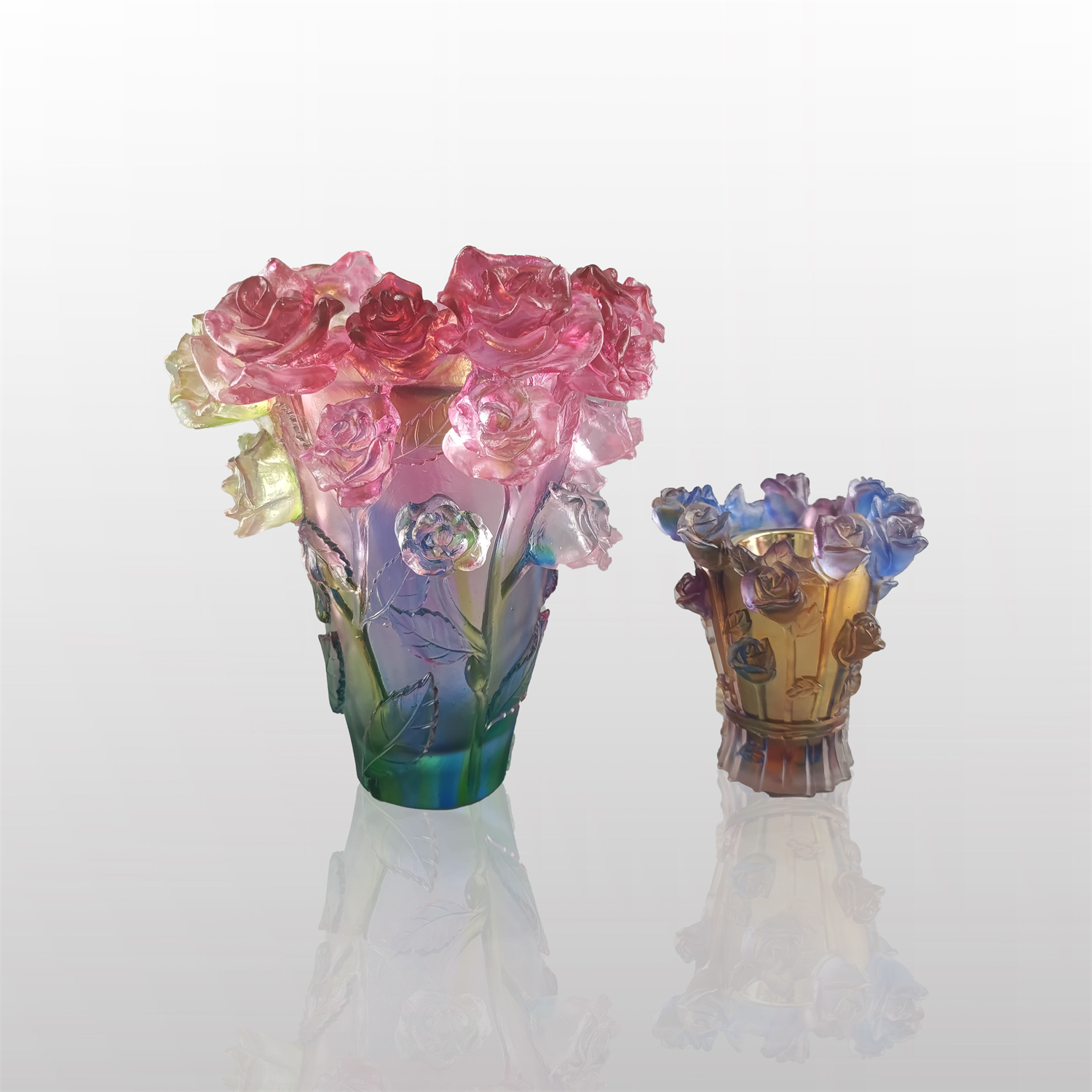 Favourable Price Large Rose Crystal Vase Mini Rose Crystal Incense Burner Is Also Used As A Wedding Giveaways