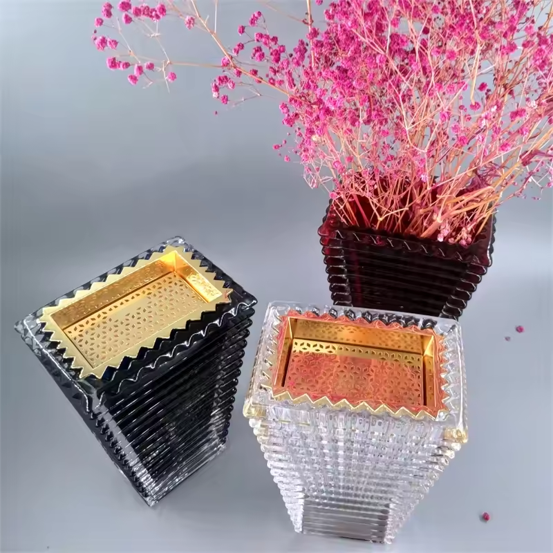 K9 crystal handmade burner bukhoor new style square handmade vase
