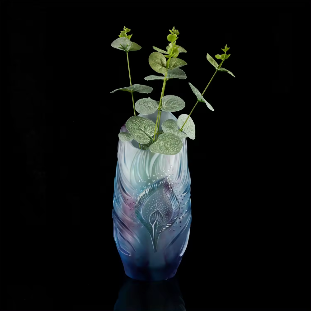 Custom Bottle Flower Vase Desktop Home Decorations Art Crystal Glass Vase For Flowers