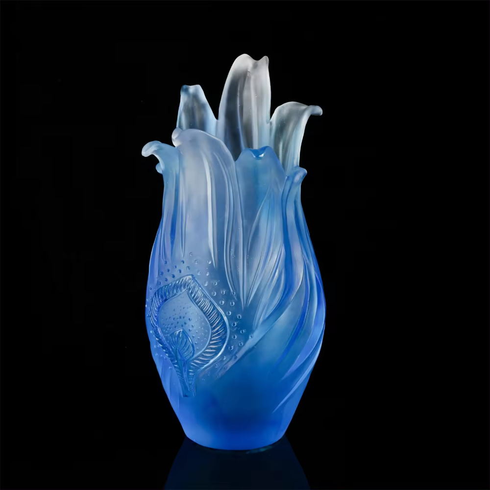 Wholesale Nordic Light Luxury Colorful High-value Crystal Vase Custom Middle-size Glass Flower Table Vase
