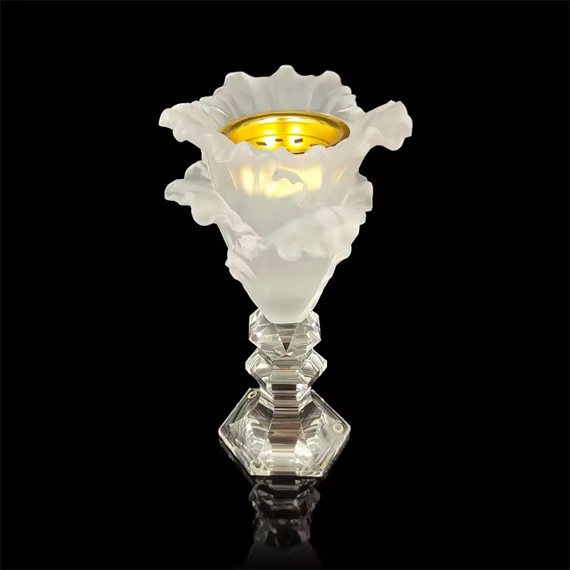 2022 latst arabic style crystal flower shape incense mubkhar beautiful glass burner