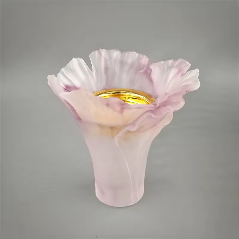 Handmade crystal evaporator poppy medkhan burner colorful crystal vase crystal burner