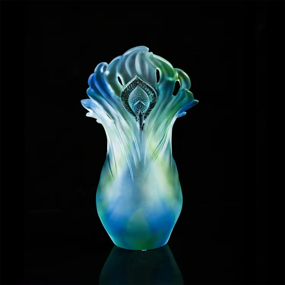 2022 beautiful design colorful crystal glass flower vase unique shape vase