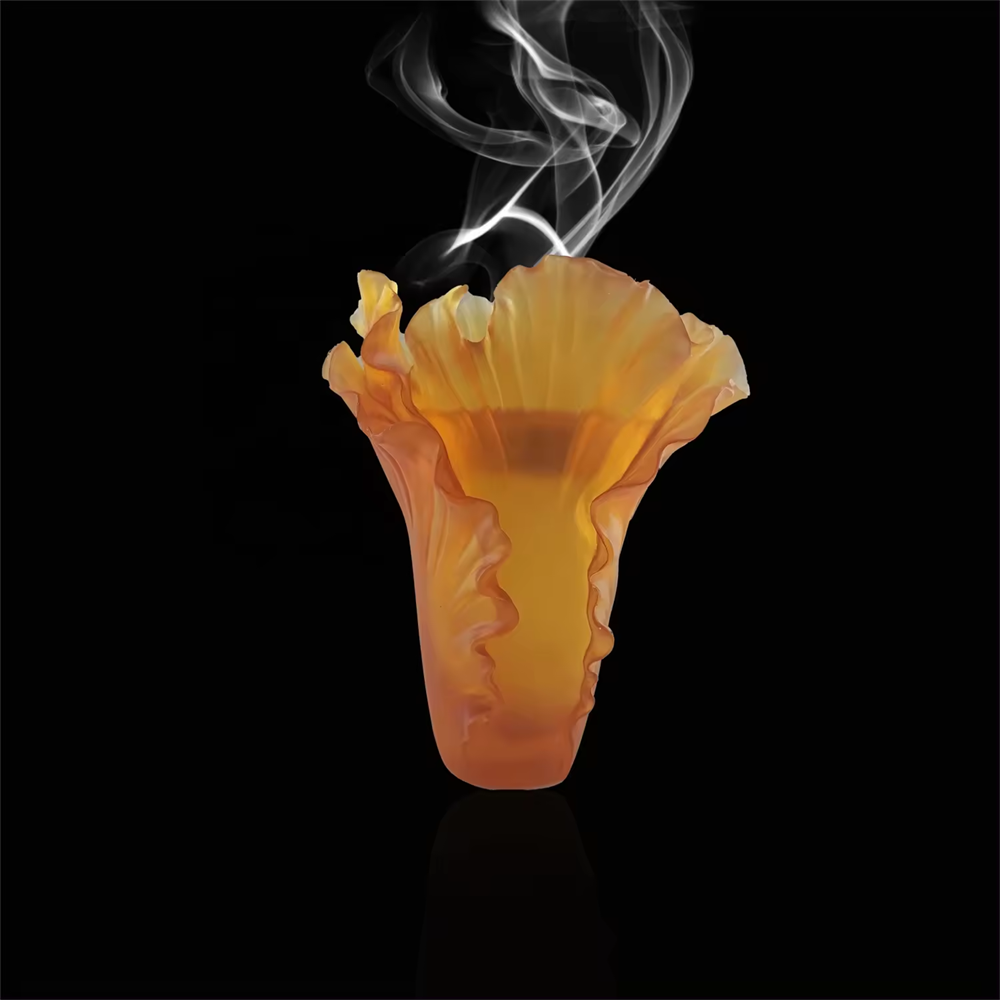 Modern Elegant New Arabic Style Wedding Decor Handmade Crystal Tulip Flower Burner Incense Burner