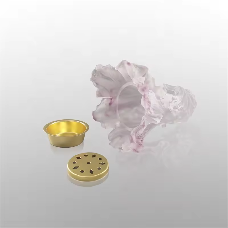 New design Handmade crystal crafts evaporator purple crystal vase crystal burner