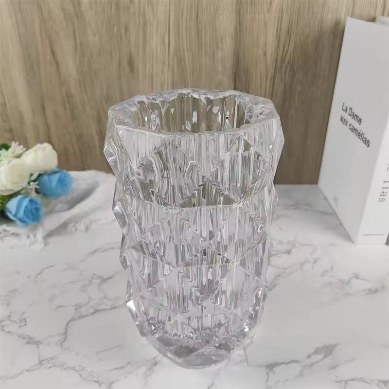 Cheap Tall Cylinder Nordic Wedding Decor Design Square Wholesale Cheap Clear Glass Flower Vase