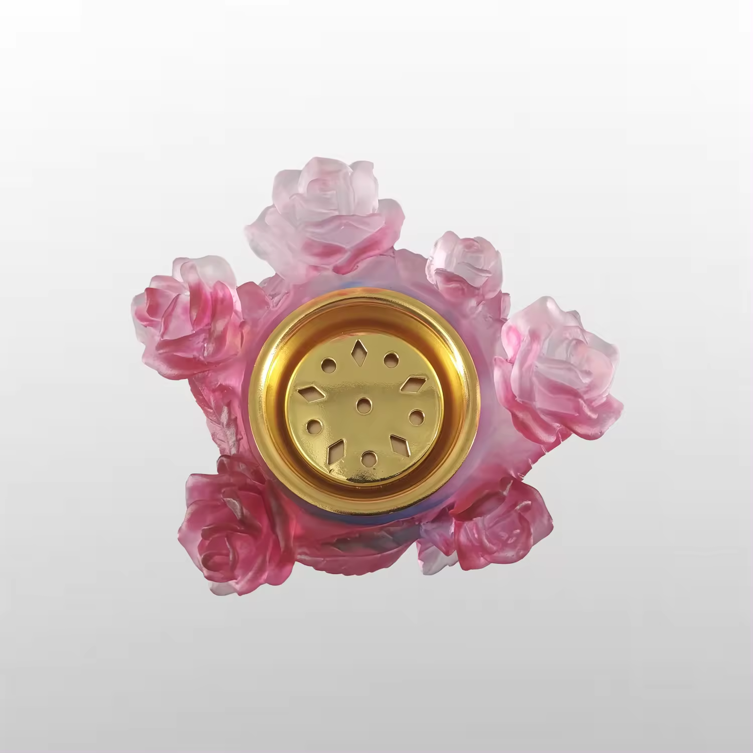 Factory Supplies Open Flame Liuli Customisable Pink Rose Mini Crystal Incense Burner Design