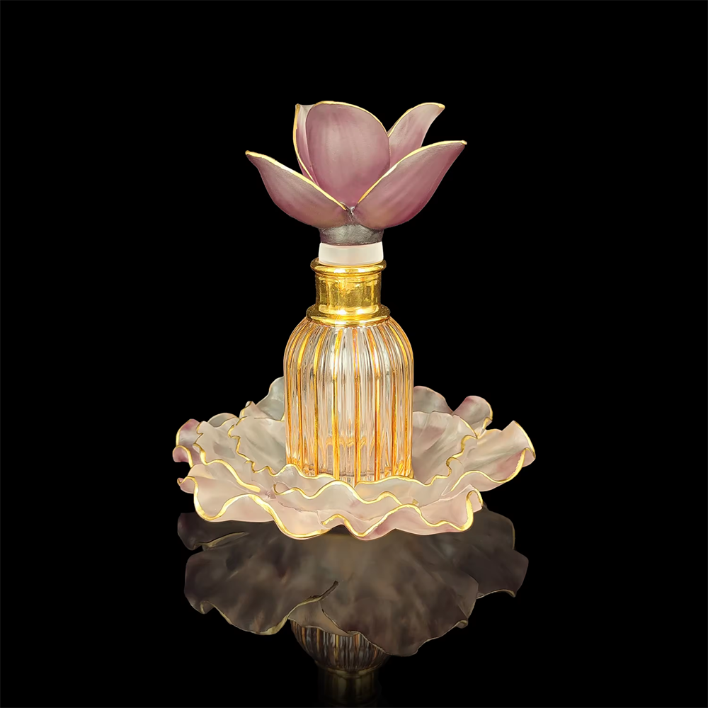 Handmade Crystal Perfume Bottle Medkhan Mubkhar Bakhoor Burner Crystal Vase Mabkhara Crystal Burner Plate