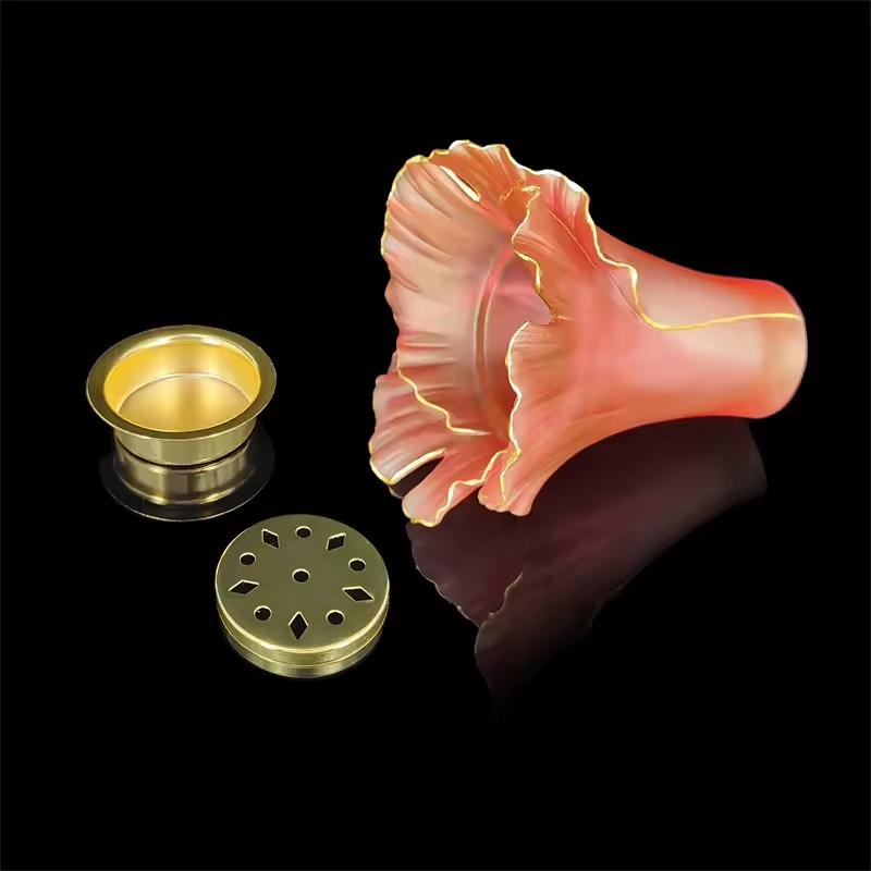 Wholesale handmade crystal crafts crystal incense burner oud mabkhar for home decor