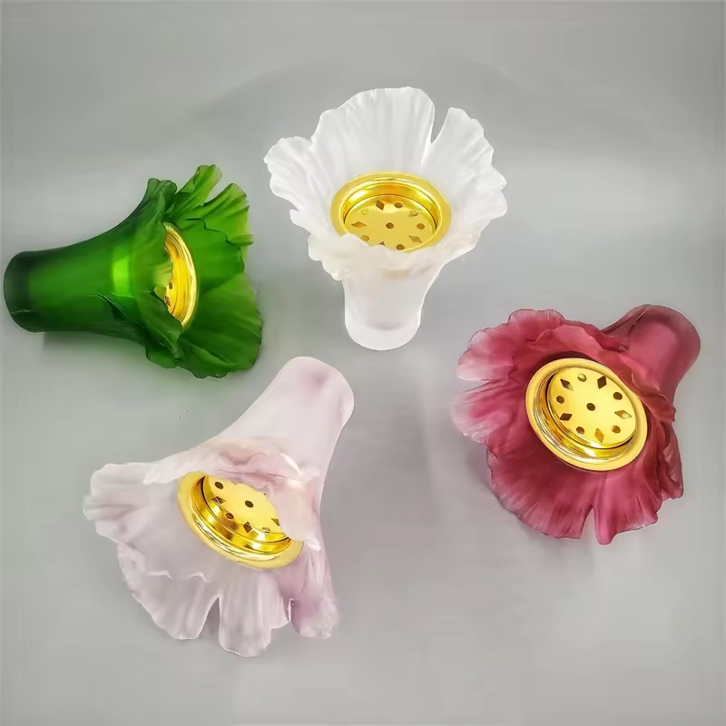 Handmade crystal evaporator poppy medkhan burner colorful crystal vase crystal burner