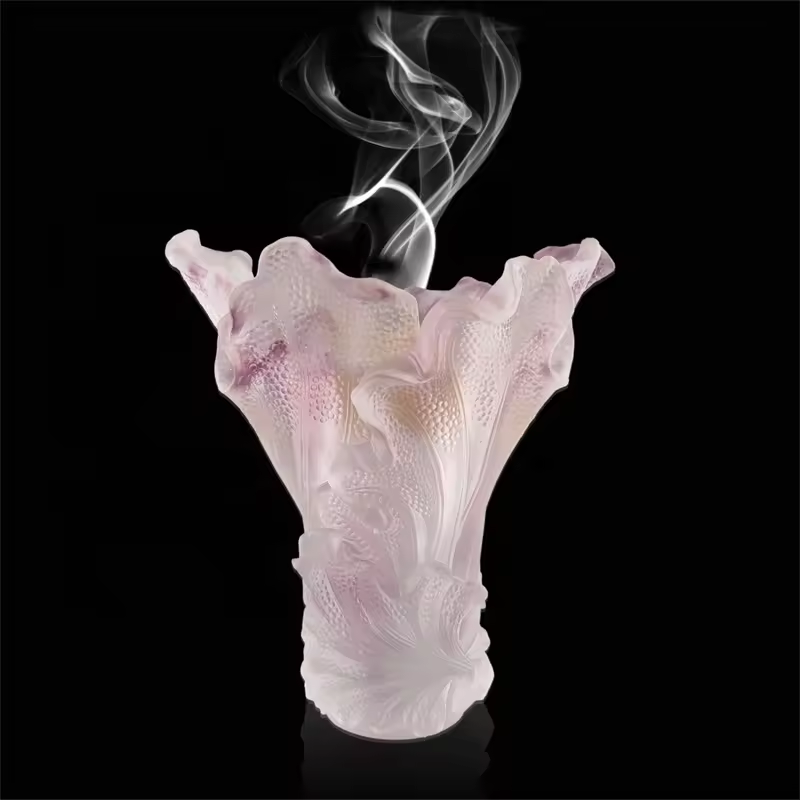 New design Handmade crystal crafts evaporator purple crystal vase crystal burner