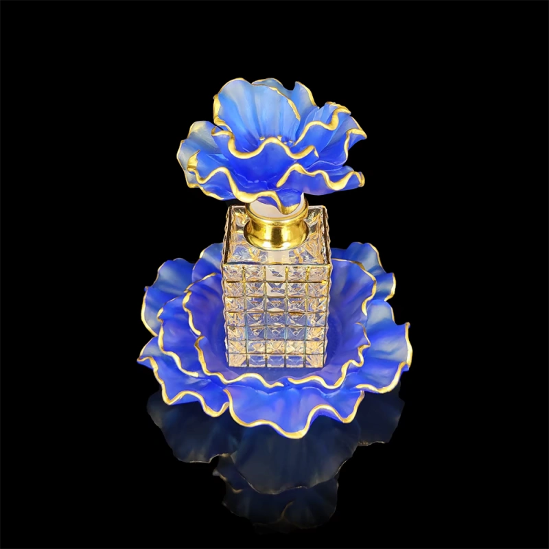 Decoration crystal arab Eid al-Fitr eid al adha outline in gold crystal perfume bottle
