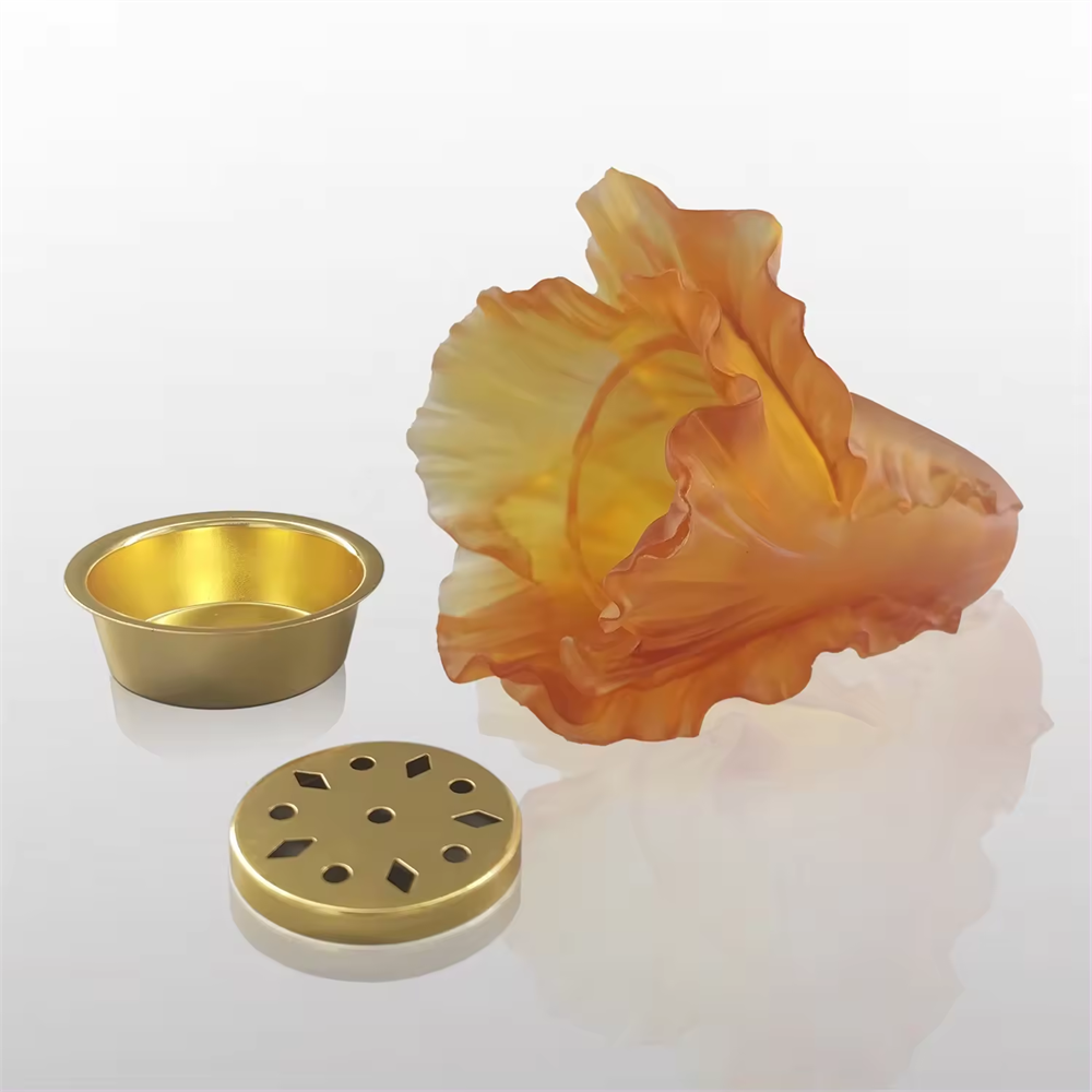 Modern Elegant New Arabic Style Wedding Decor Handmade Crystal Tulip Flower Burner Incense Burner