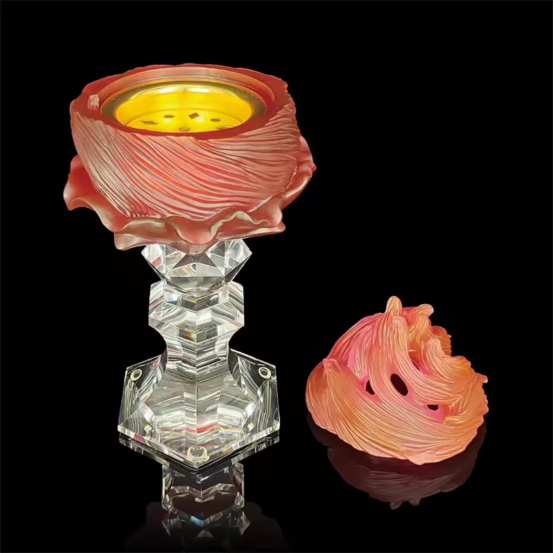 Hot Sale Casting Crystal Modern Style Unique Shape Arabic Sandalwood Mubkhar