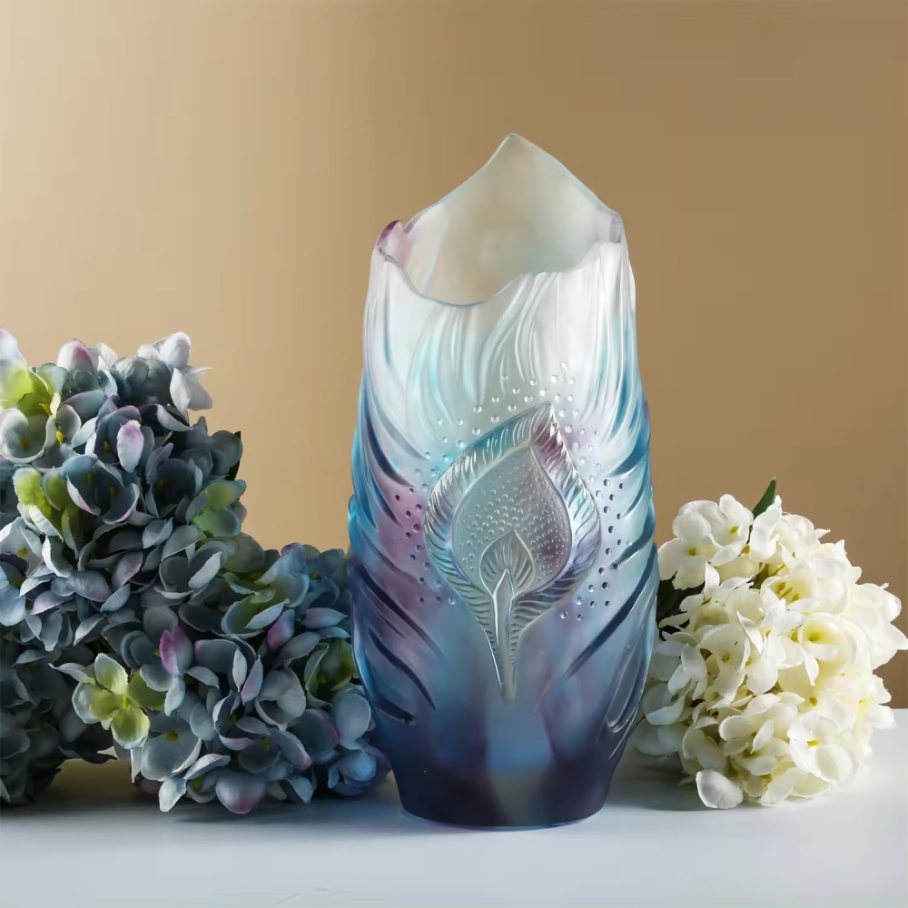 Custom Bottle Flower Vase Desktop Home Decorations Art Crystal Glass Vase For Flowers