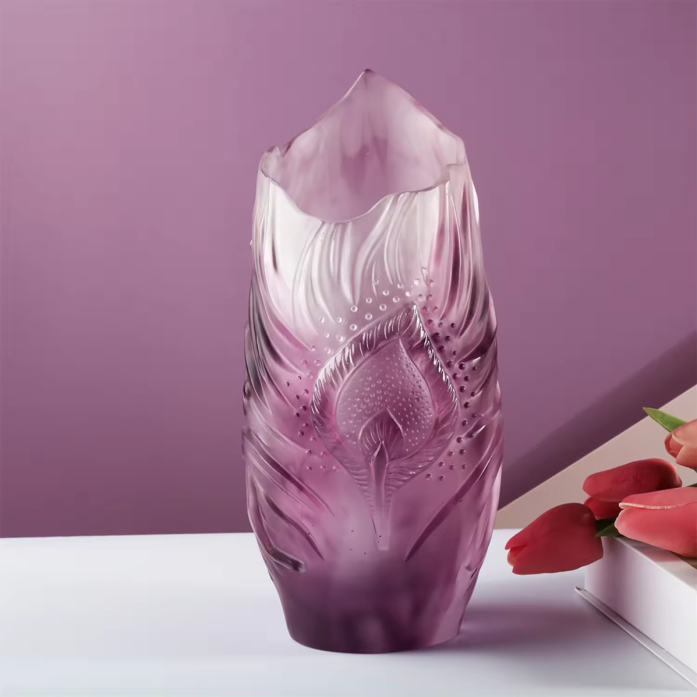 Modern Fashion Unique Glass Vases Desktop Wedding Home Decoration Color Flower Crystal Vase Luxury