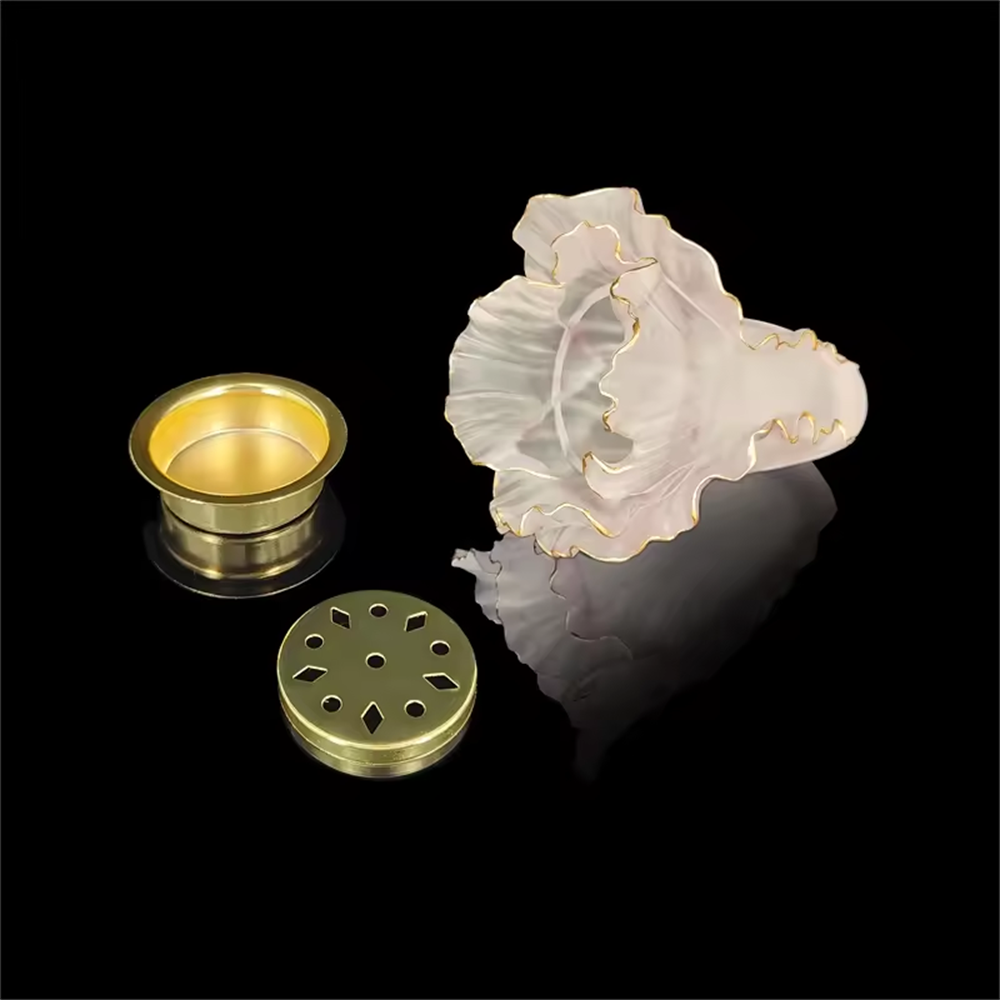 2022 latest crystal bakhoor incense burner gold painting incense holder for home decor