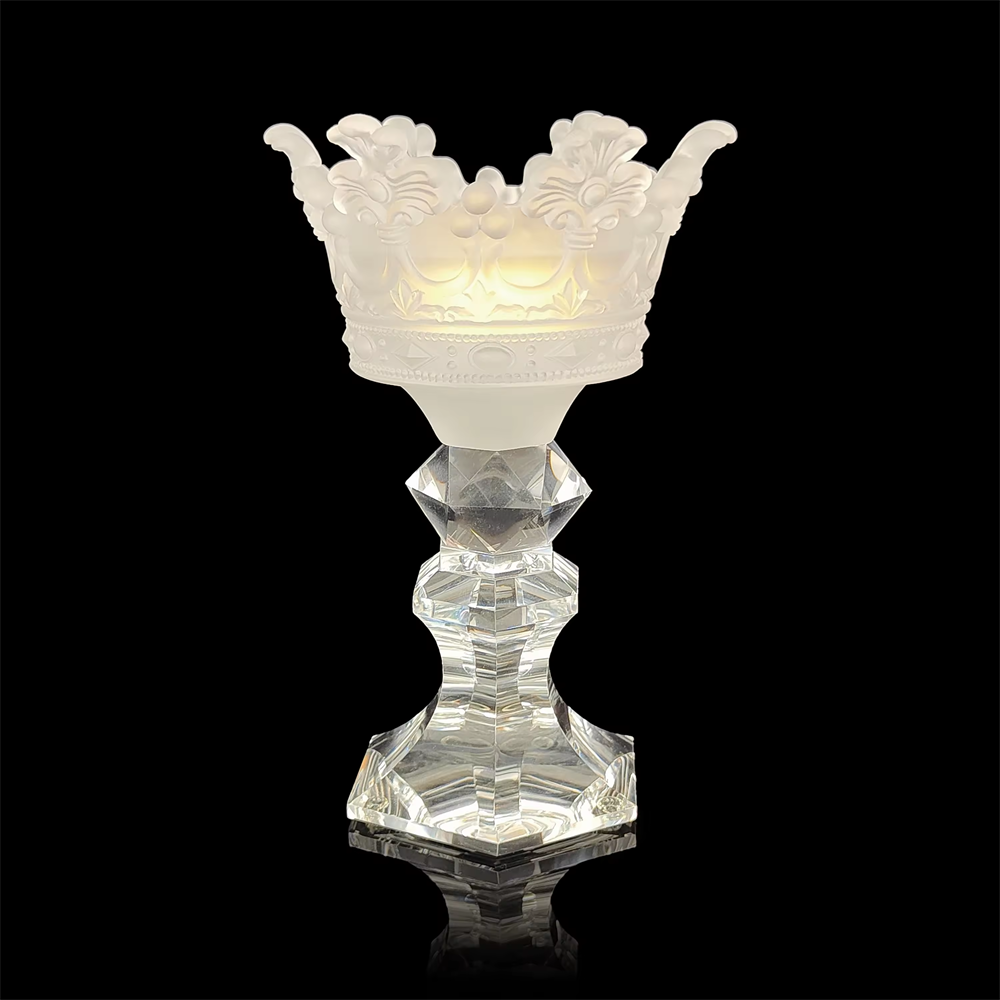 Handmade crystal evaporator poppy medkhan burner colorful crystal vase mabkhara crystal burner