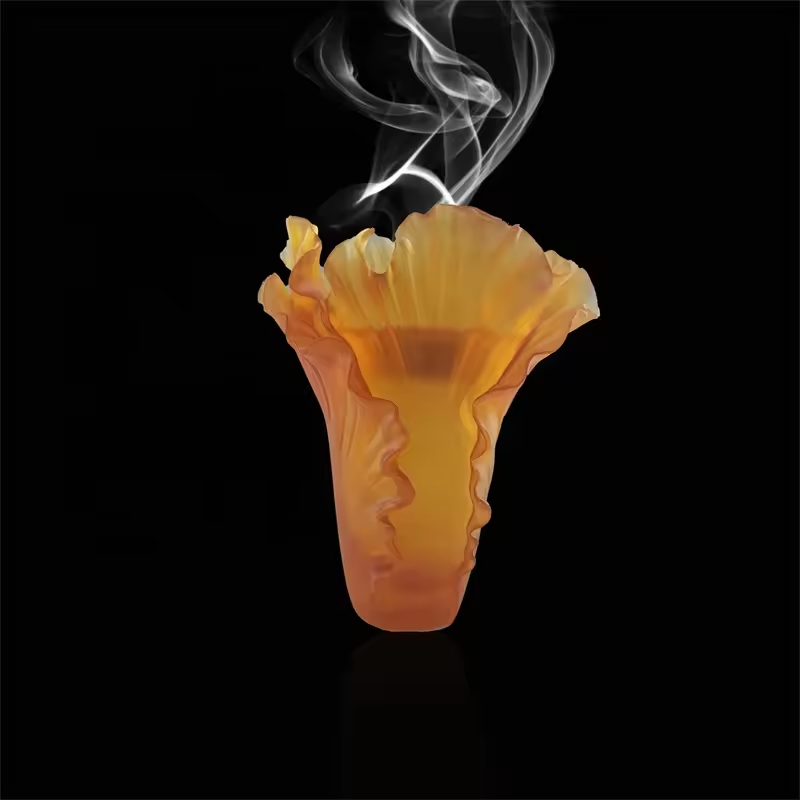 Handmade crystal poppy medkhan burner colorful crystal tulip vase gift Liuli