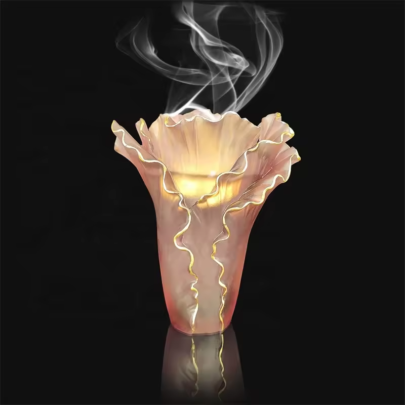 2022 Hot Sale Crystal Incense Holder Glass Burner Mubkhar Oud Bakhoor For Wedding