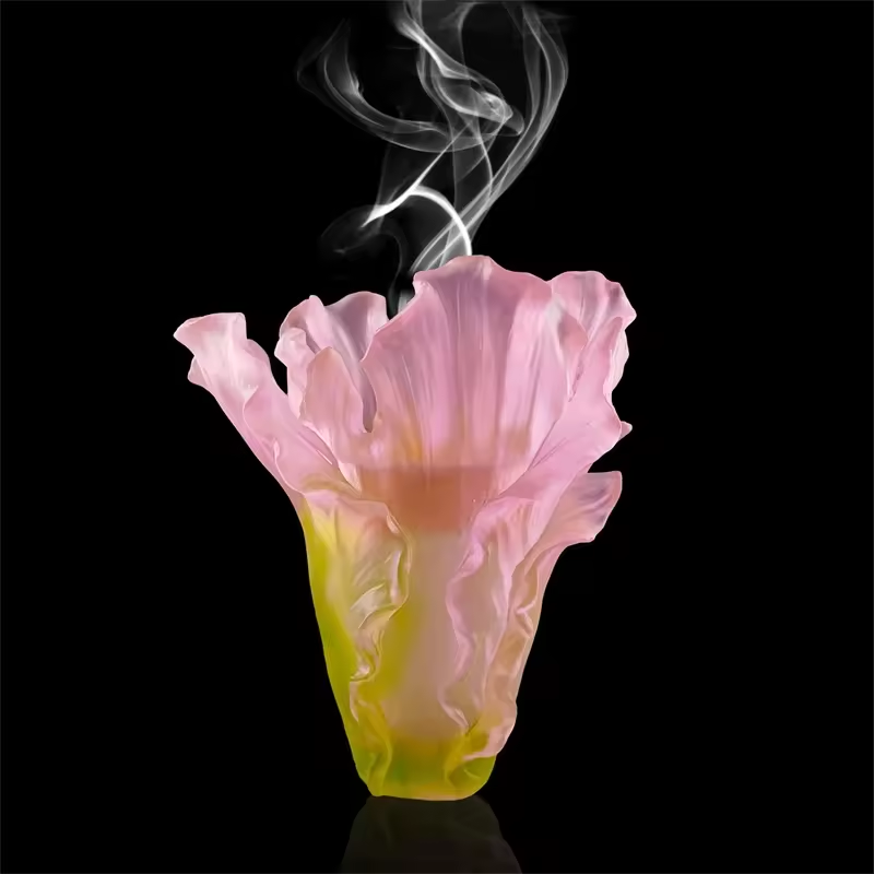 New design crystal crafts incense burner from natural stone handmade liuli art wedding decoration