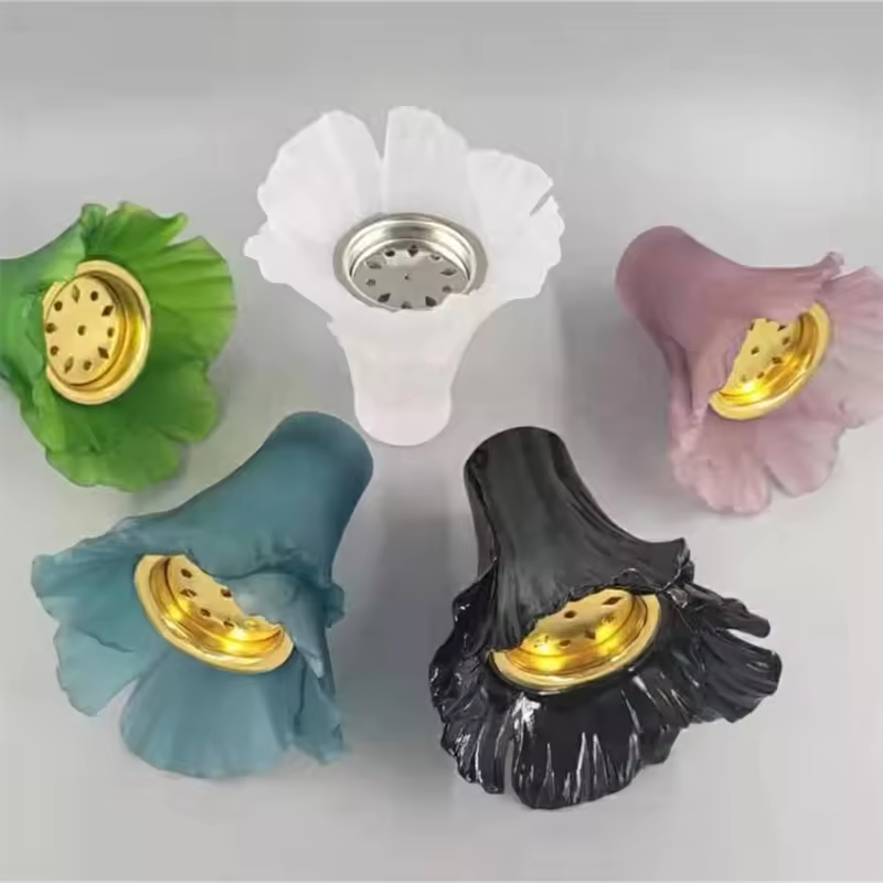 Handmade crystal evaporator poppy medkhan burner colorful crystal vase crystal burner