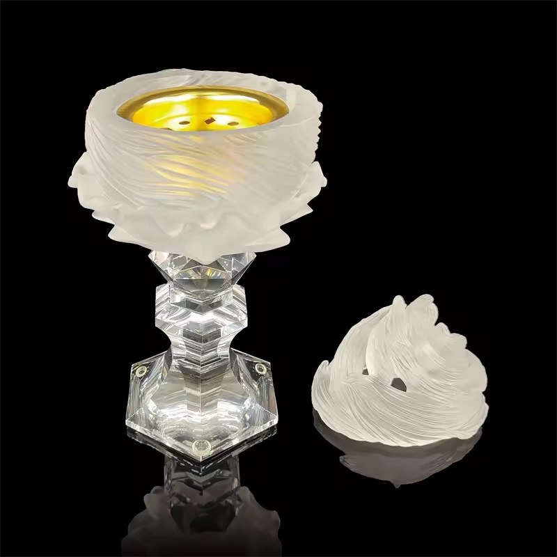 Hot Sale Casting Crystal Modern Style Unique Shape Arabic Sandalwood Mubkhar