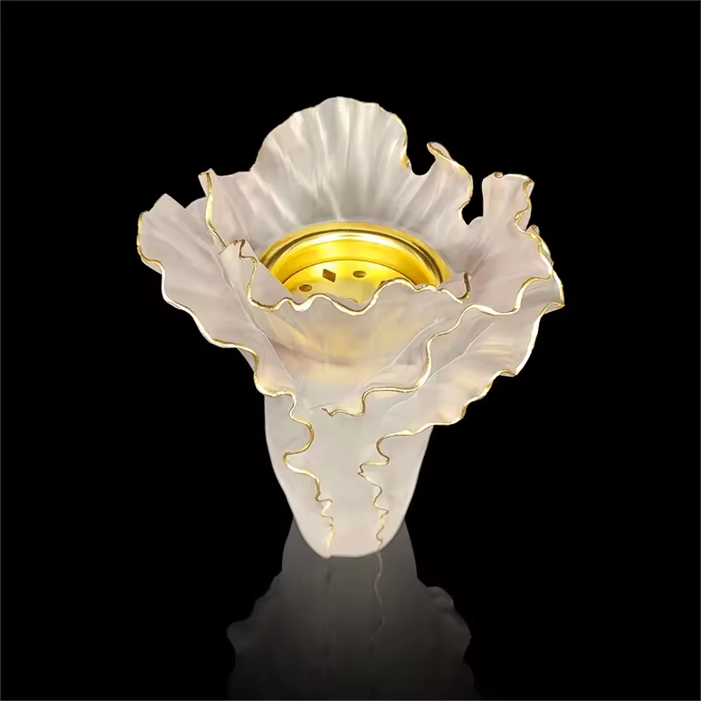 2022 latest crystal bakhoor incense burner gold painting incense holder for home decor