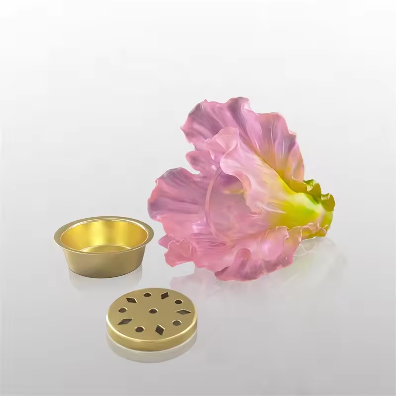 New design crystal crafts incense burner from natural stone handmade liuli art wedding decoration
