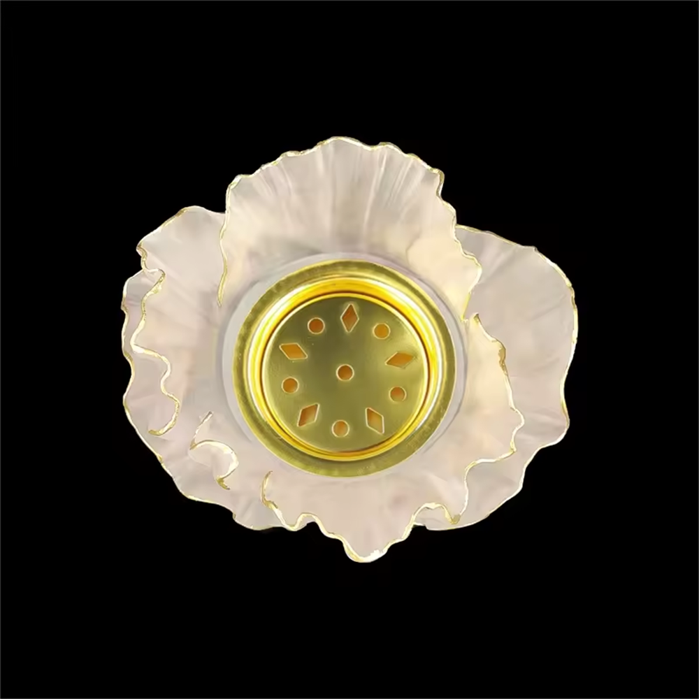 2022 latest crystal bakhoor incense burner gold painting incense holder for home decor