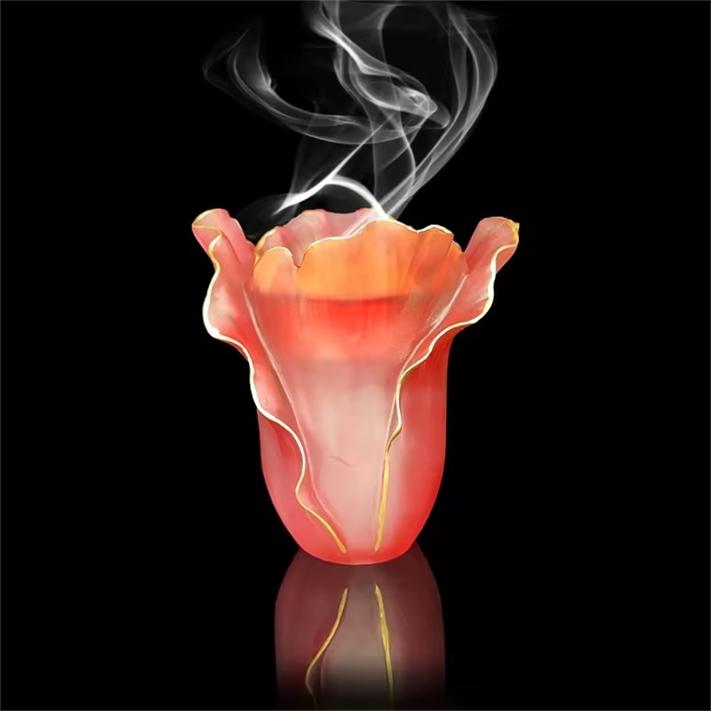 Arabic style handmade crystal incense burner oud bakhoor glass jar for home decor gift