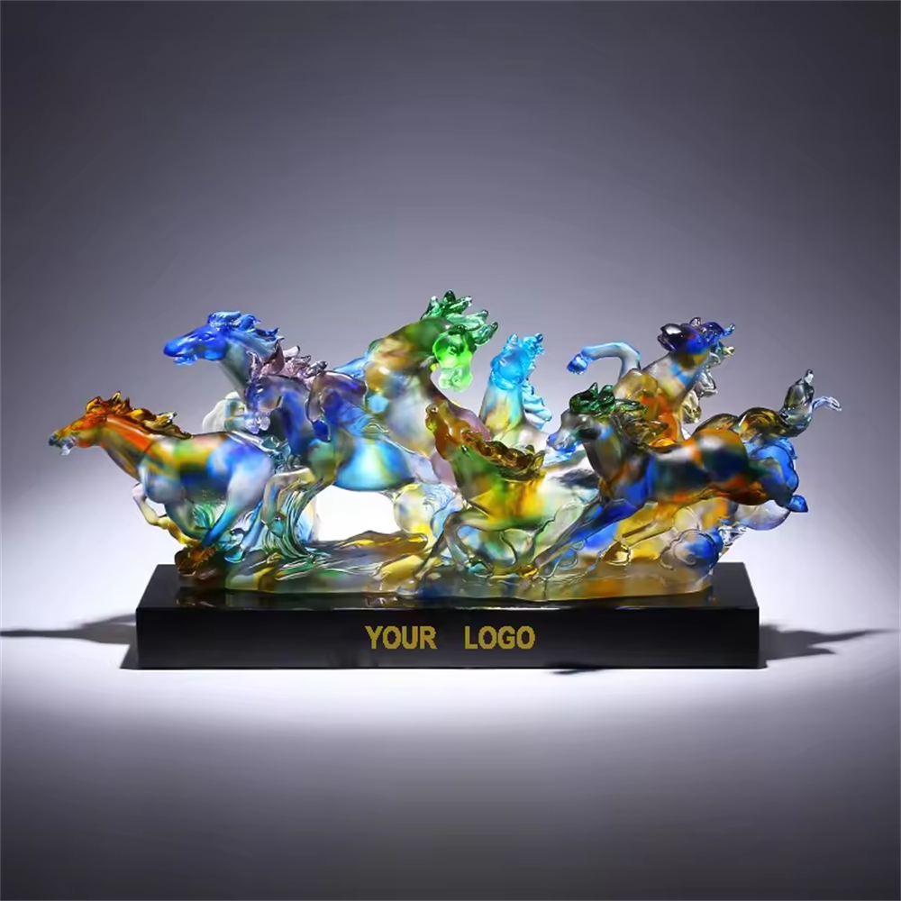 Gifts & Crafts Support Customization Crystal Horse Statue Crystal Engraving Hotel Decoration Crystal Foundry