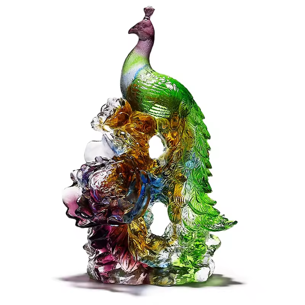 High-grade Crystal Peacock statue Crystal Handicraft Custom Business Gift Collection Crystal Crafts Wedding
