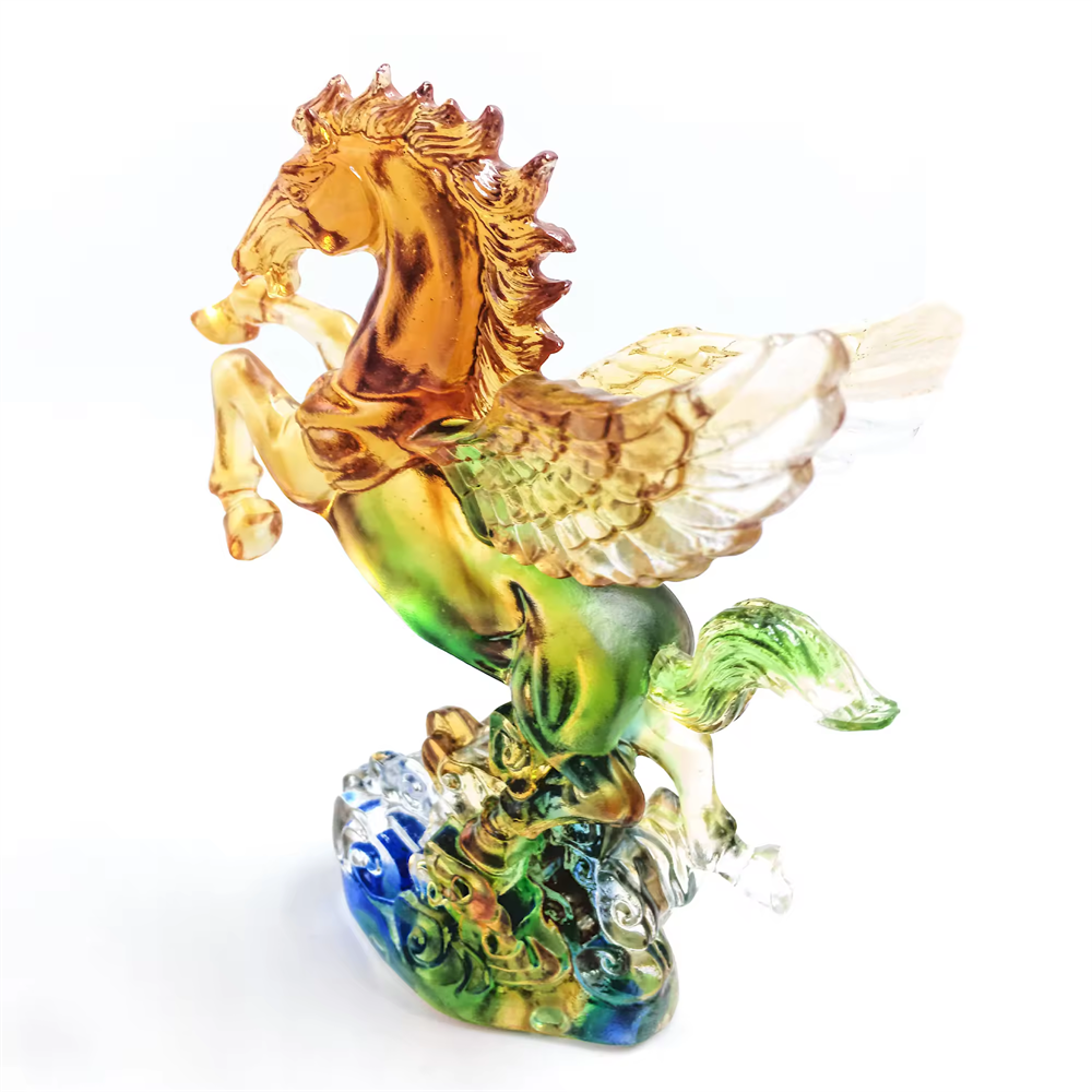 2022 Liuli Crafts Crystal Animal Statue Pegasus Crystal Texture Gemstone Crystal Animal Statue