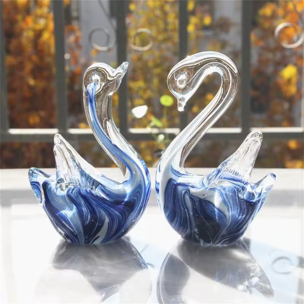 Wedding Decor Gifts Souvenir Glass Ornaments Crystal Carvings Crafts Crystal Animal Crystal Swans